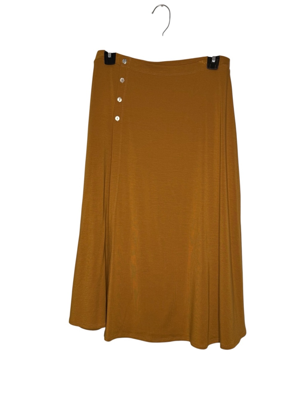 Garnet Hill NWOT Women’s Mustard Button-Accent A-Line Skirt Size Medium